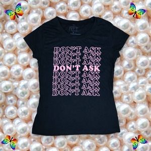 Shopping Bag Font "Don't Ask" Y2K T-Shirt